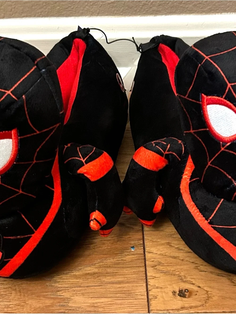 Kids' Marvel Spider-Man 3D Plush Slippers - Black Size 6 New